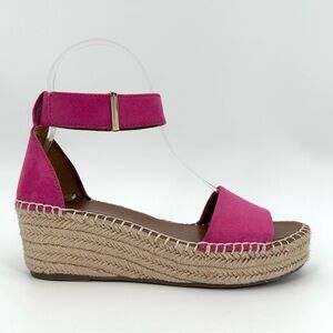 Franco Sarto Pink Espadrille Wedge Sandals